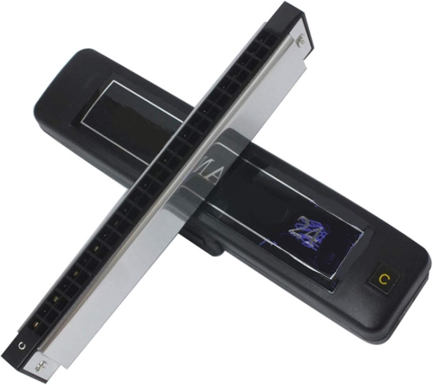 Harmonica Tremolo Harmonica 24 Hole 48 Tone Blues Harp Mouth Organ Key of C ABS Resin Brass Reed Musical Instruments (Color : Key A)