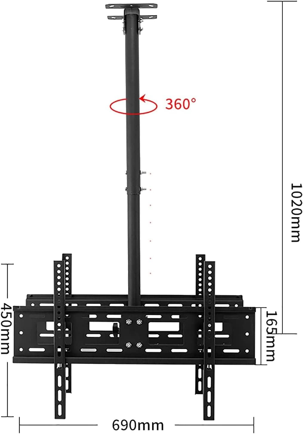 Floating TV Stand, Multifunction TV Wall Mount Double Screen Ceiling TV Mount, 360° Swivel and Tilt Ceiling TV Bracket, Fit Most 40-70 Inch LCD Flat Screen and Curved TVs