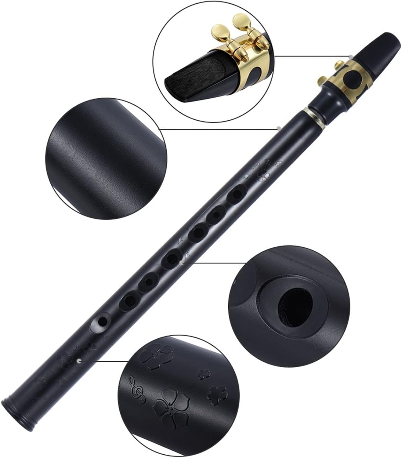 KESHUO Mini Pocket Bb Saxophone Sax ABS with Alto Mouthpieces 10pcs Reed Carrying Bag Woodwind Instrument Brass Sax Beginners Kit (Color : Bb Key)