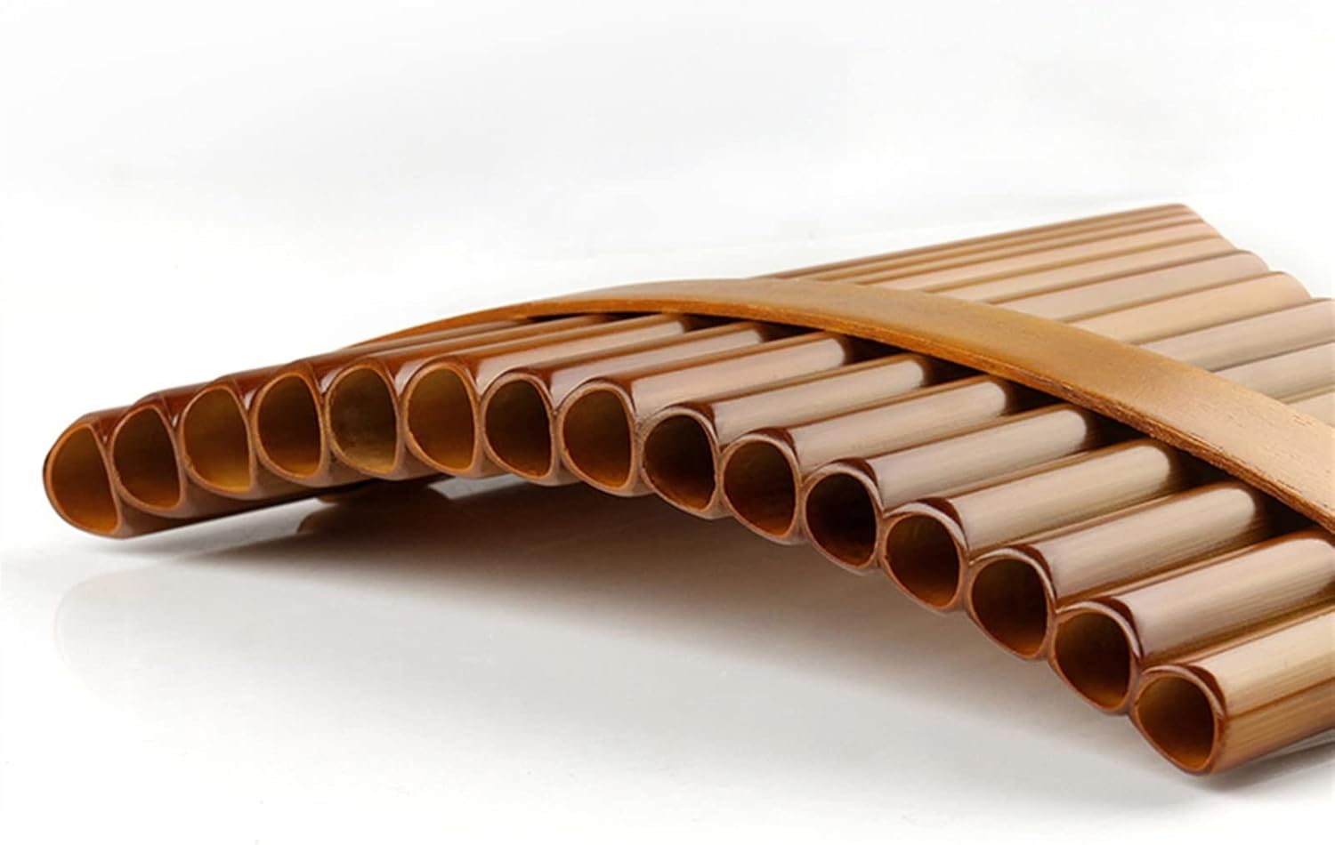 15 Pipes Brown Pan Flute G Key Pan Pipes Woodwind Instrument Bamboo Pan Flute (Color : Left)