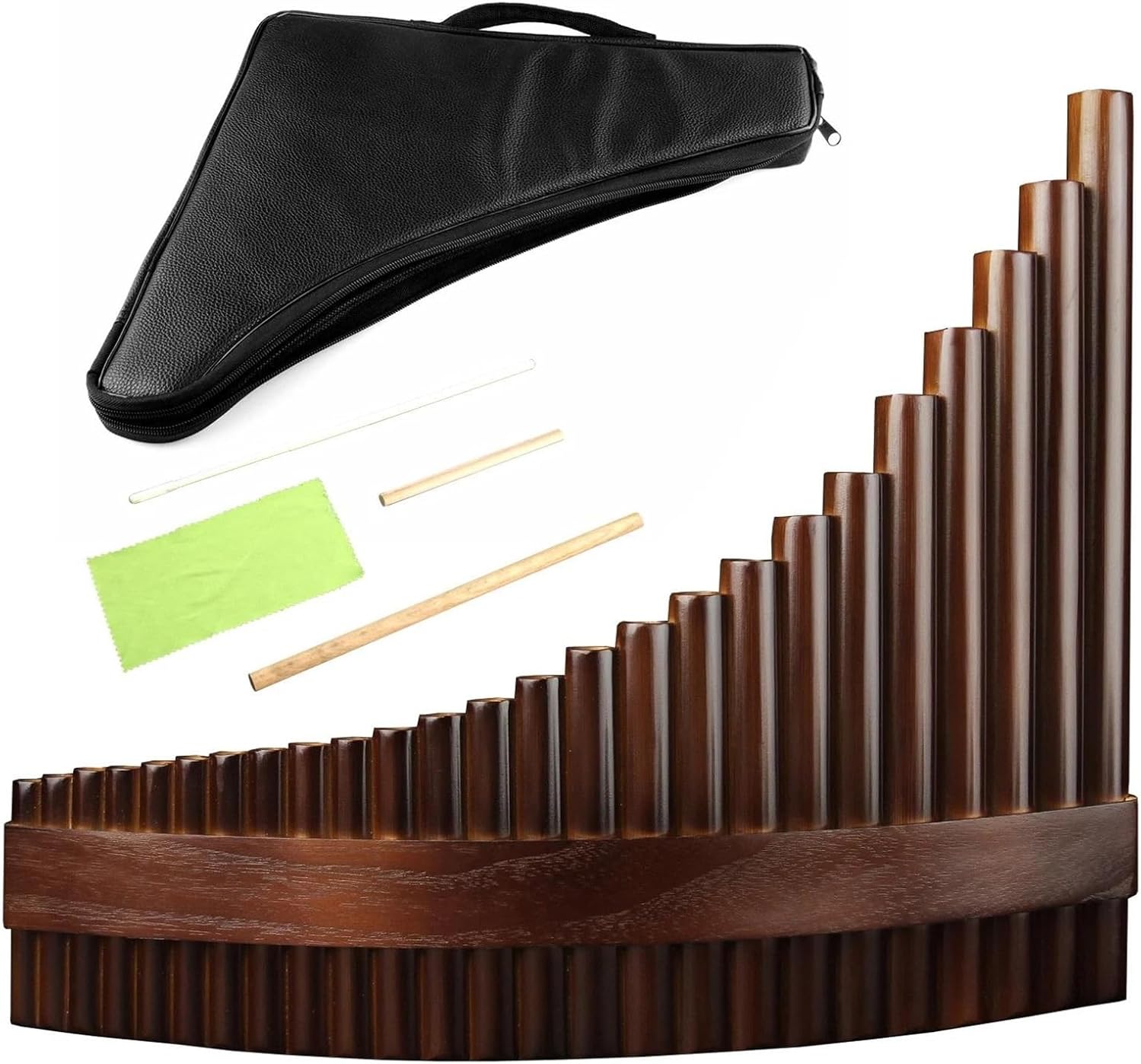 Chinese Traditional Musical Instrument 25 Pipes Pan Flute C Key Woodwind Bamboo Handmade(Right-G)