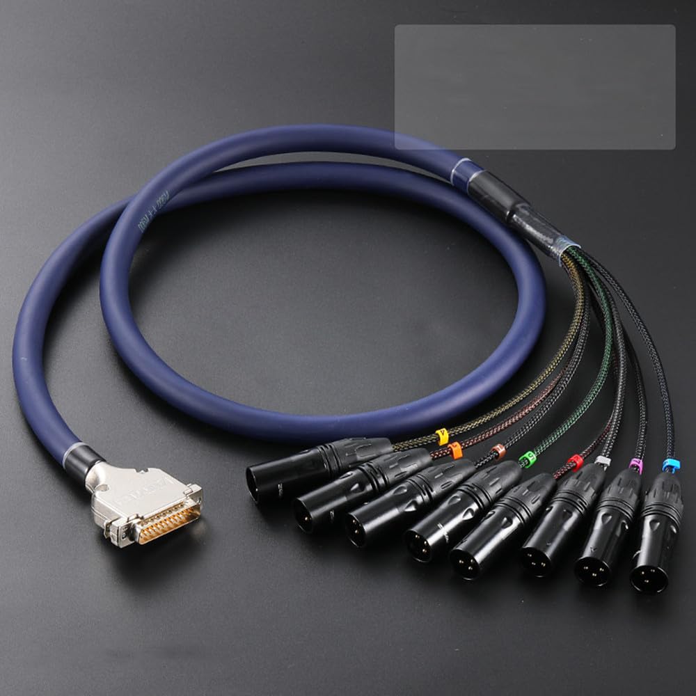 1Meter DB25 Male to 8 XLR Male Audio Snake PVC Cable