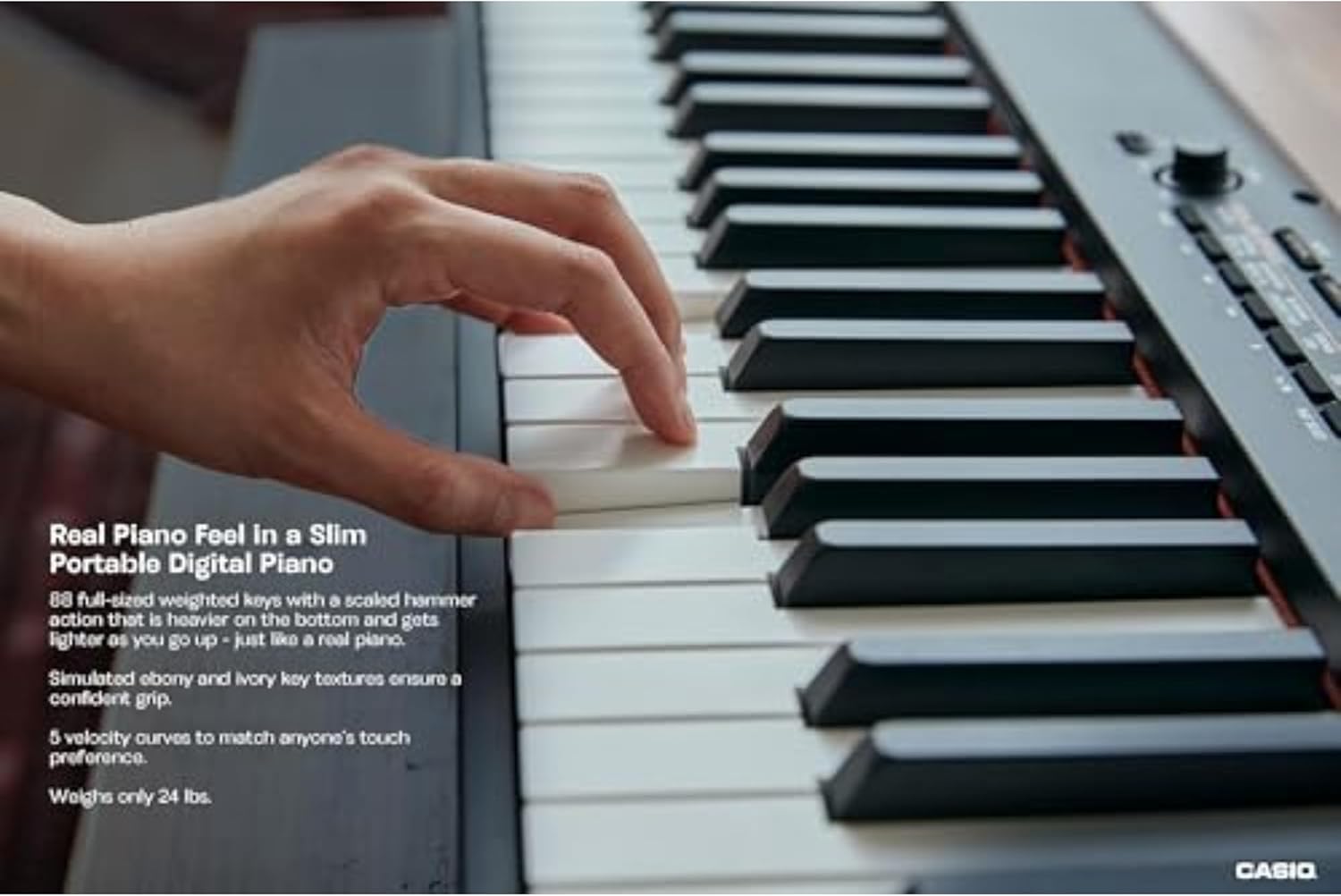 Casio CDP-S360 Slim 88-Key Weighted Digital Piano | Portable, Lightweight & Compact | 700 Tones, 200 Rhythms | Songwriting tools | USB-MIDI, Built-In Speakers | LCD Display