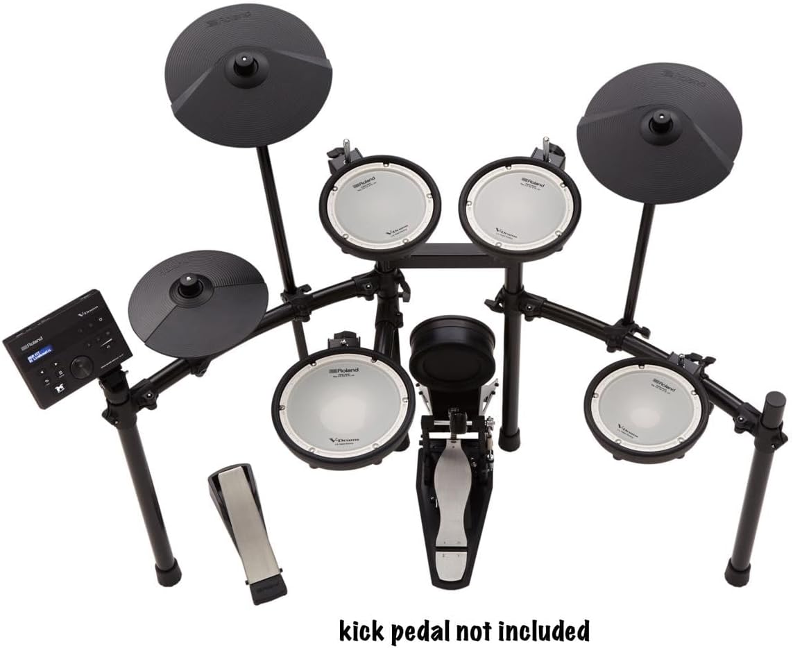 Roland TD-07KV Electronic V-Drums Kit – Legendary Dual-Ply All Mesh Head kit with superior expression and playability – Bluetooth Audio & MIDI – USB for recording audio and MIDI data – 40 FREE Melodic
