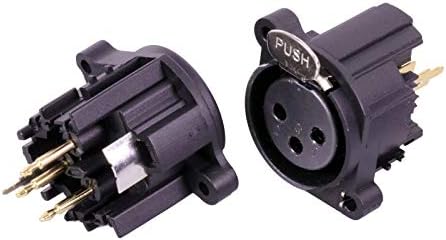 Davitu Electrical Equipments Supplies - 100pcs/lot 3 Pin XLR Panel Mount Female Jack/Male Plug Straight Chassis Gold Plated 3 Poles XLR Socket Microphone MIC Terminal - (Color: 50 Male 50 Female)