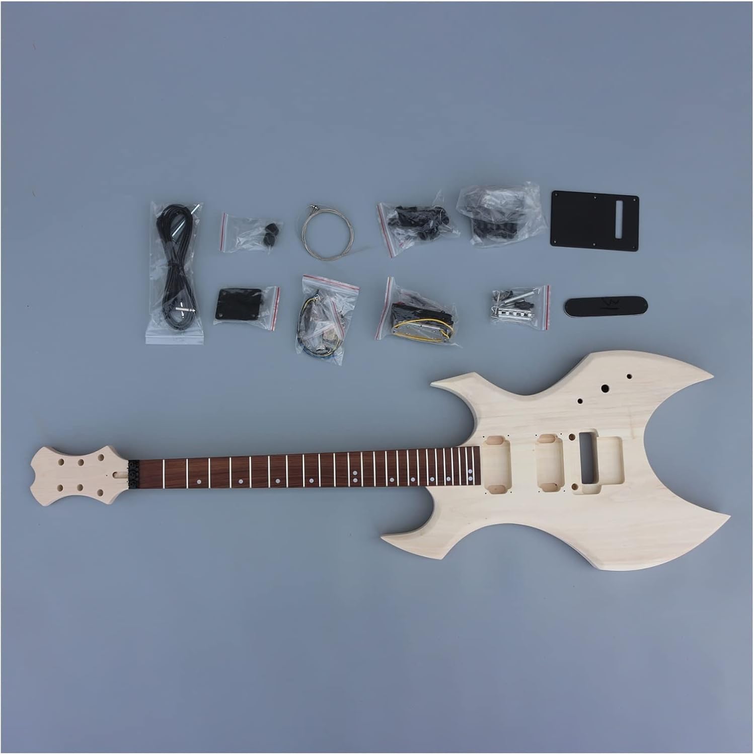 DIY Electric Guitar Kit Basswood Body Mahogany Neck 24 Frets Rosewood Fretboard with Electric Guitar Hardwares