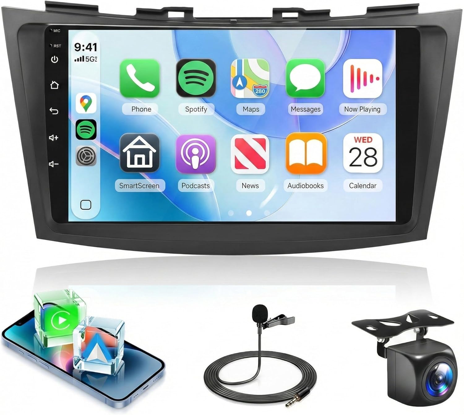 8Core 6G+128G Android Car Radio for Suzuki Swift 2011-2017, Car Stereo Wireless Carplay & Android Auto, GPS/WiFi, 9