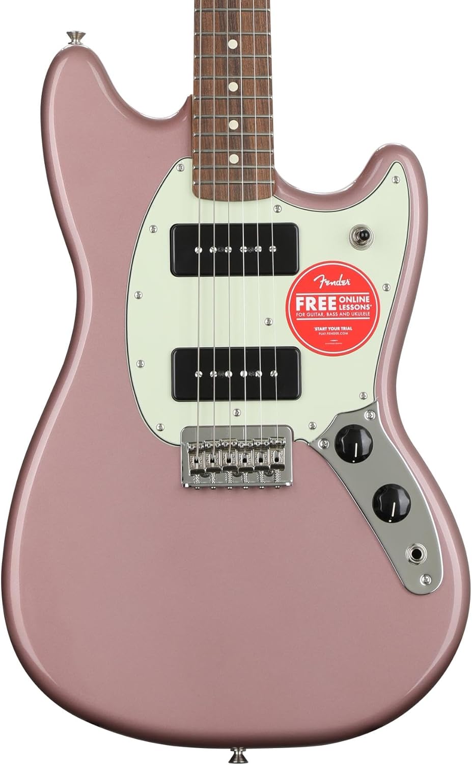Fender Player 90 Mustang Electric Guitar, Burgundy Mist Metallic, Pau Ferro Fingerboard