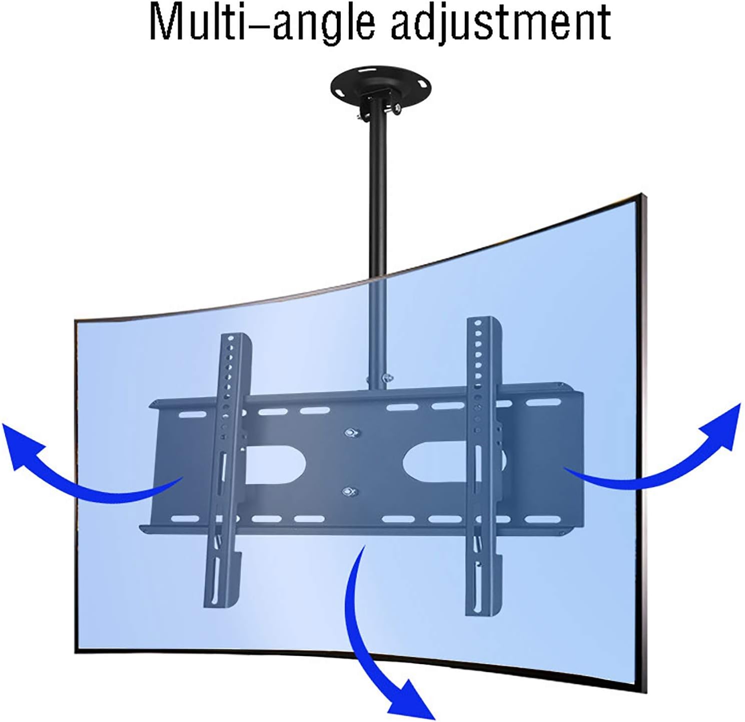 Tv Wall Mount Ceiling TV Mount, Adjustable Height Full Motion 360 ° Rotation TV Bracket, Max Up to 50 Inch TVs, Two Installation Methods: Ceiling and Wall (2m)
