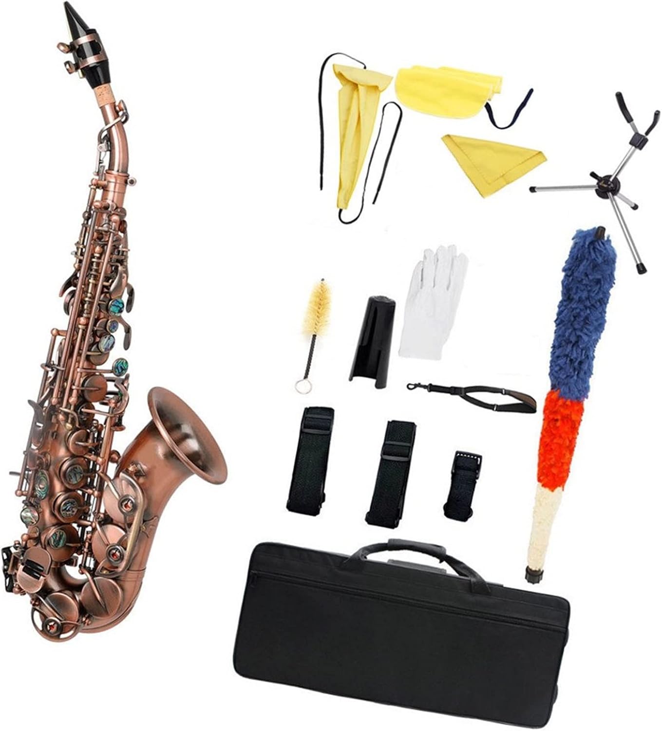EB Alto Saxophone Brass Lacquered Gold E Flat Sax Woodwind Instrument with Accessories (Color : Bronze Bb)