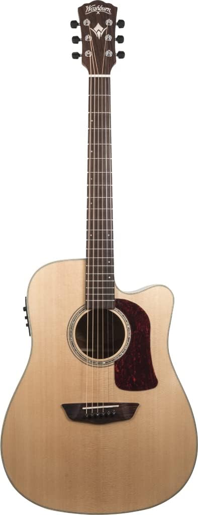 Washburn HD100SWCEK-D Heritage Series Dreadnought Acoustic Electric Cutaway, Natural