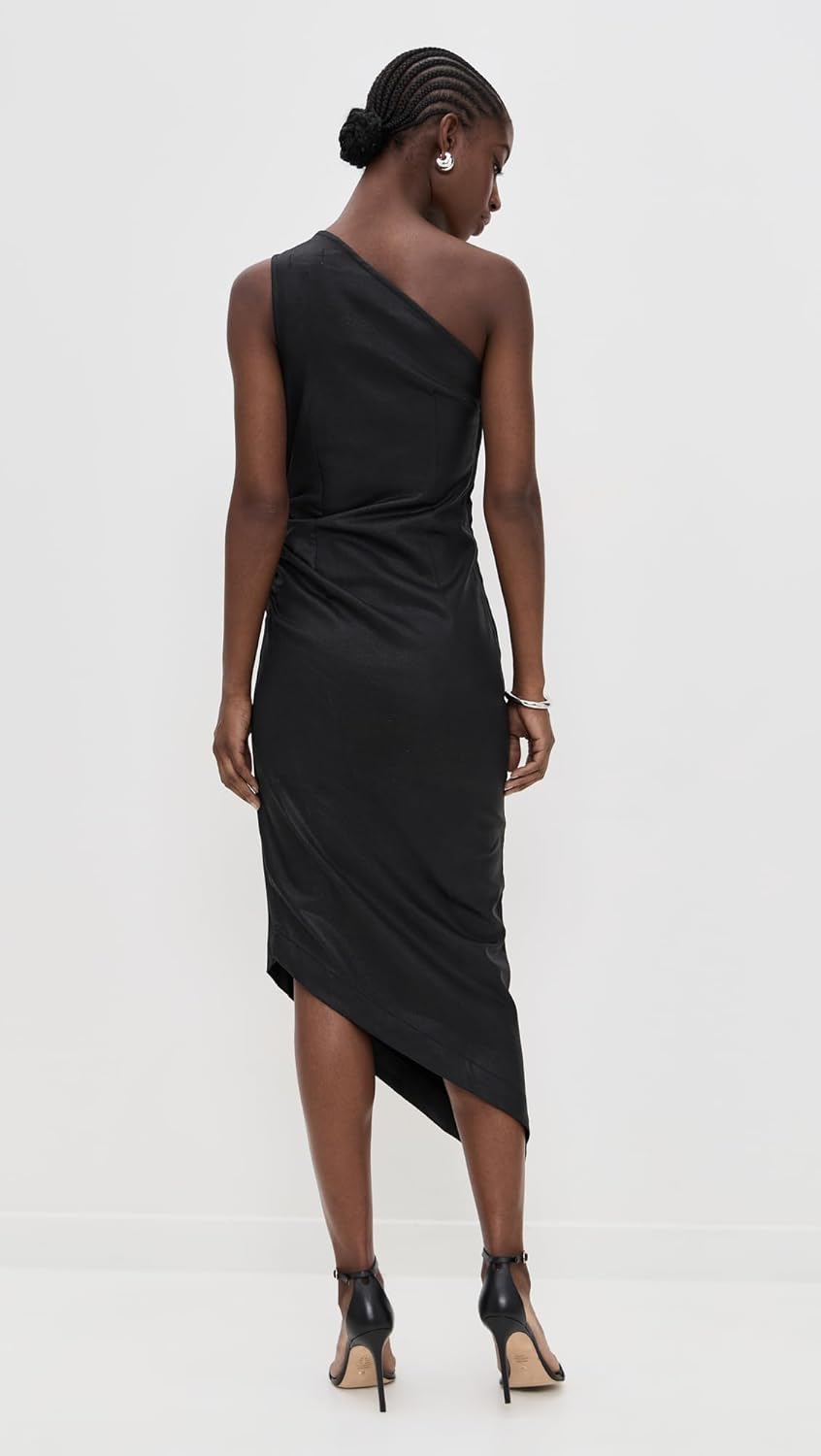 DL1961 Women's Esme One Shoulder Coated Midi Dress