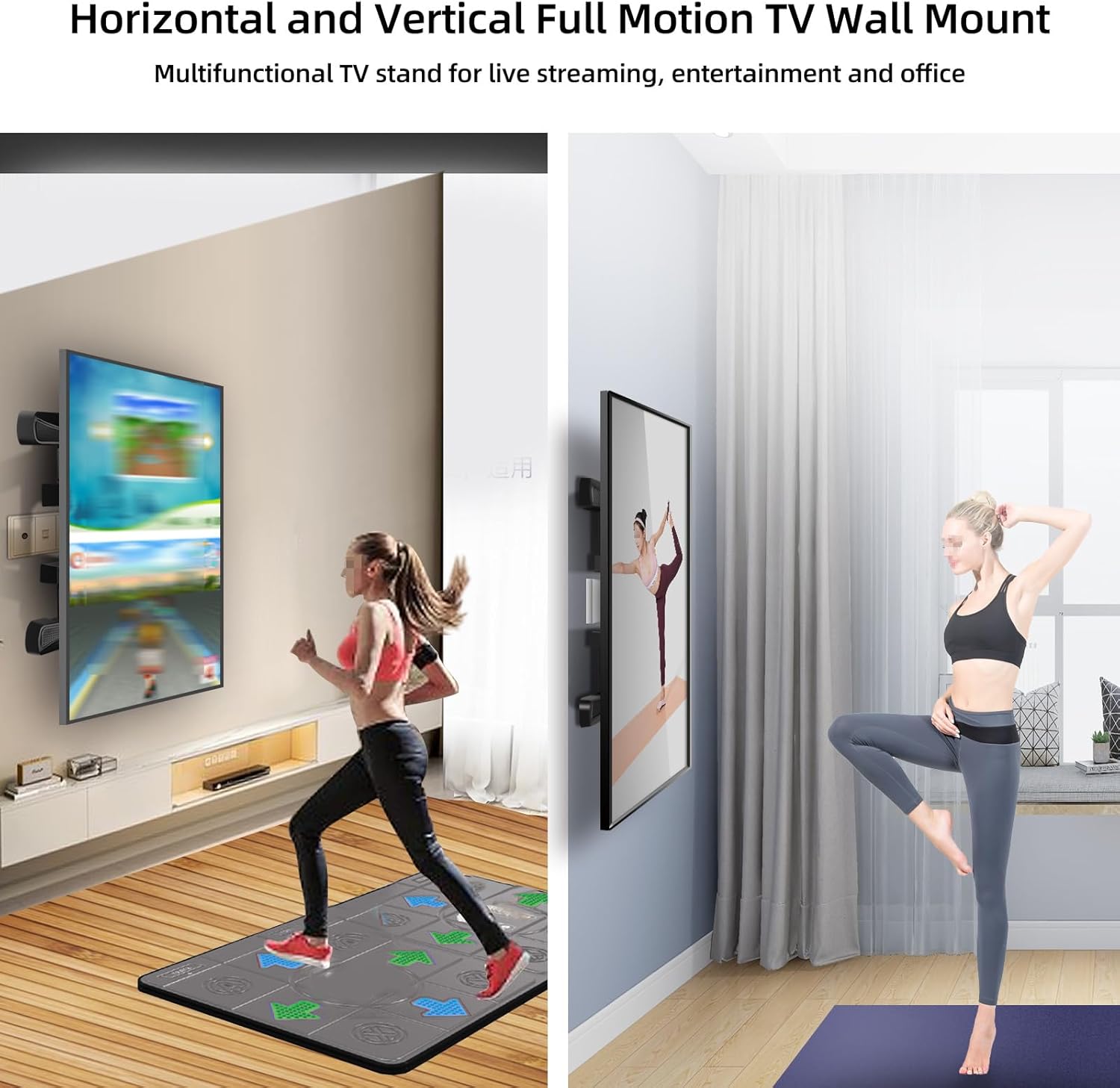 Vertical and Horizontal Rotating Corner TV Wall Mount for 32-65 inch, Landscape to Portrait Corner TV Bracket Hold up to 72 lbs Swivel Tilt Extension Leveling,Max VESA 400x400mm,Black,DY429XZ