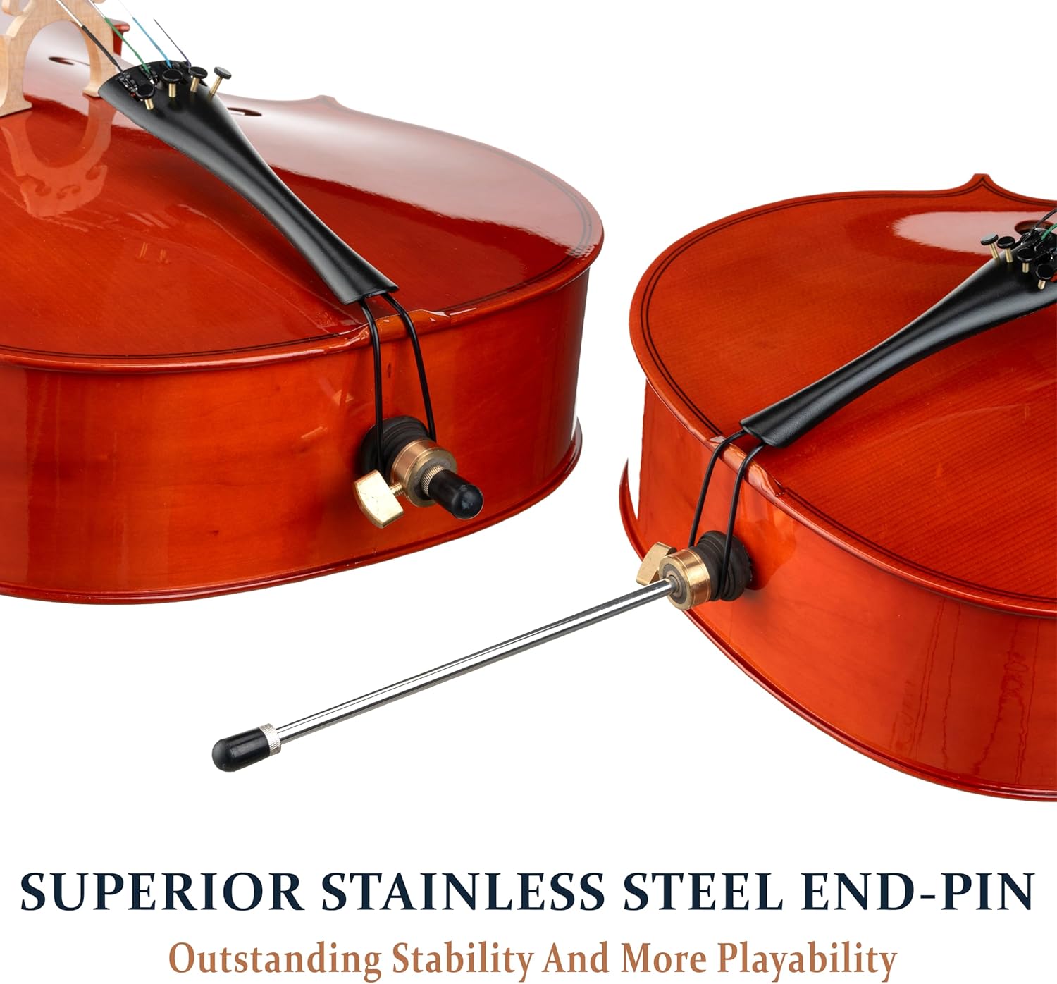 Cecilio 3/4 Size Cello, Beginner Cello 3/4, Acoustic Cello Set with Portable Bag, Bow, Rosin, Stand, String Musical Instruments for School Orchestras, Performances