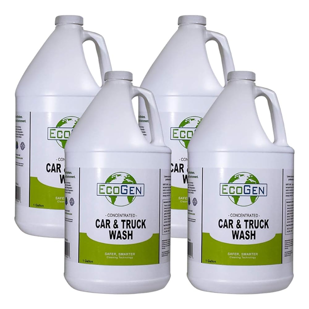 Car & Truck Wash; Concentrated Formula, Unscented, Professional Grade Cleaning For Dirt And Road Grime, Safe On Vehicles, Boats, Agricultural Equipment, Pack of 4 Gallons