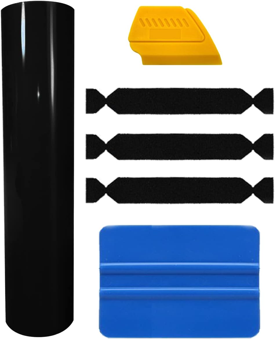 VViViD Black Gloss Automotive Vinyl Wrap Film w/ 3M Toolkit (10ft x 5ft)