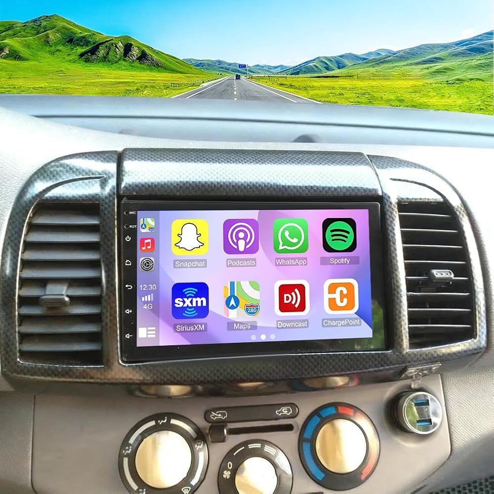 8+256G Car Stereo for Nissan Micra/March 2002-2009 with Wireless Carplay&Android Auto,7 Inch Android 15 Touchscreen Bluetooth Car Radio with GPS, WiFi, FM Radio,Backup Camera,SWC,MIC