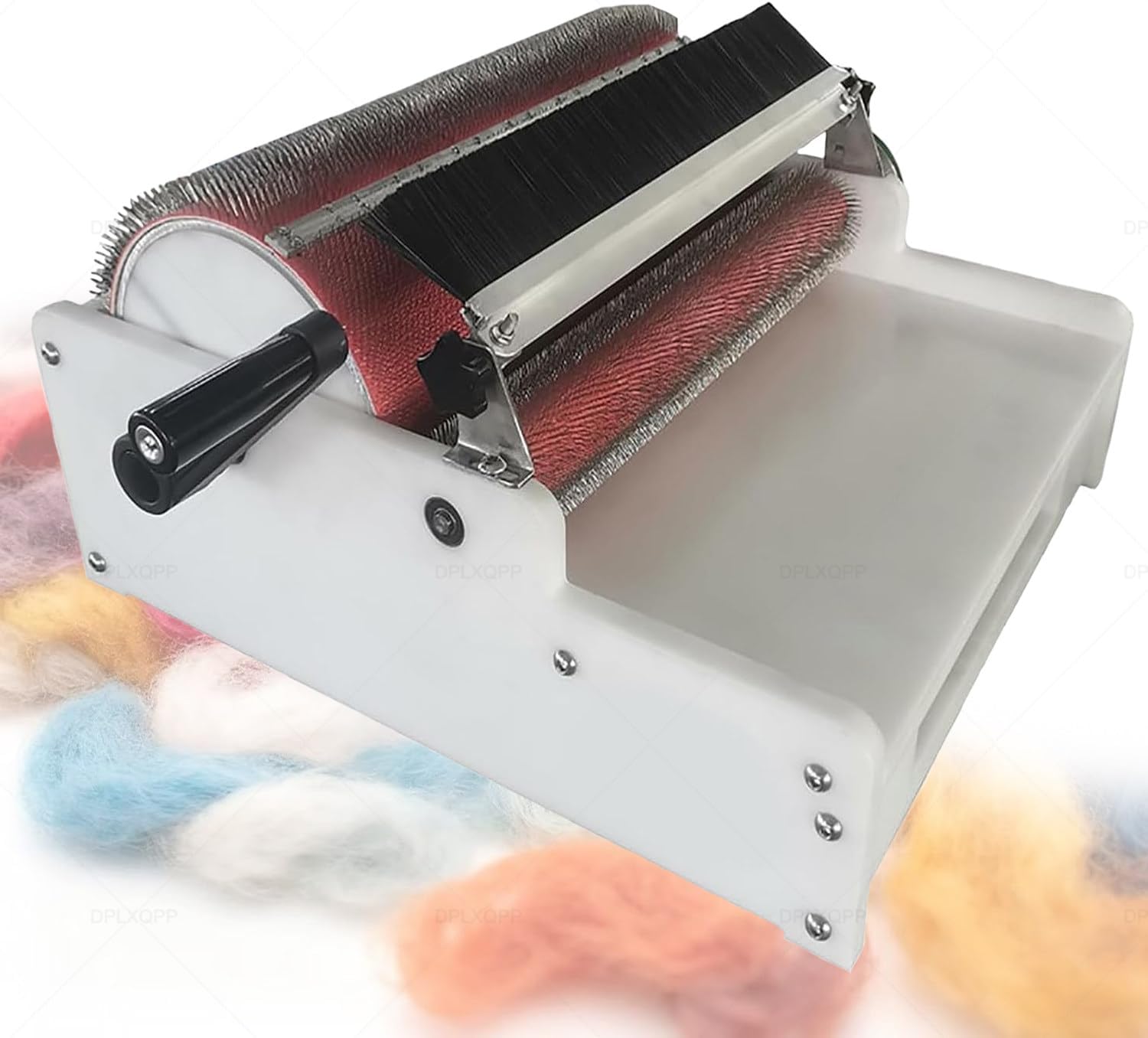 Wool Carding Machine for Blending Colors,Create Unique Rainbow Gradients & Marble Wool Batts,Manual Drum Carder with Stainless Steel Needles (20cm Roller) for Felting & Fiber Arts 40CM/16inch