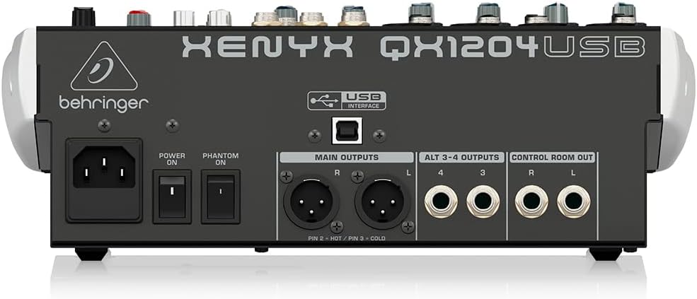 Behringer XENYX QX1204USB Premium 12-Input 2/2-Bus Mixer with XENYX Mic Preamps and Compressors, Klark Teknik Multi-FX Processor, Wireless Option and USB/Audio Interface