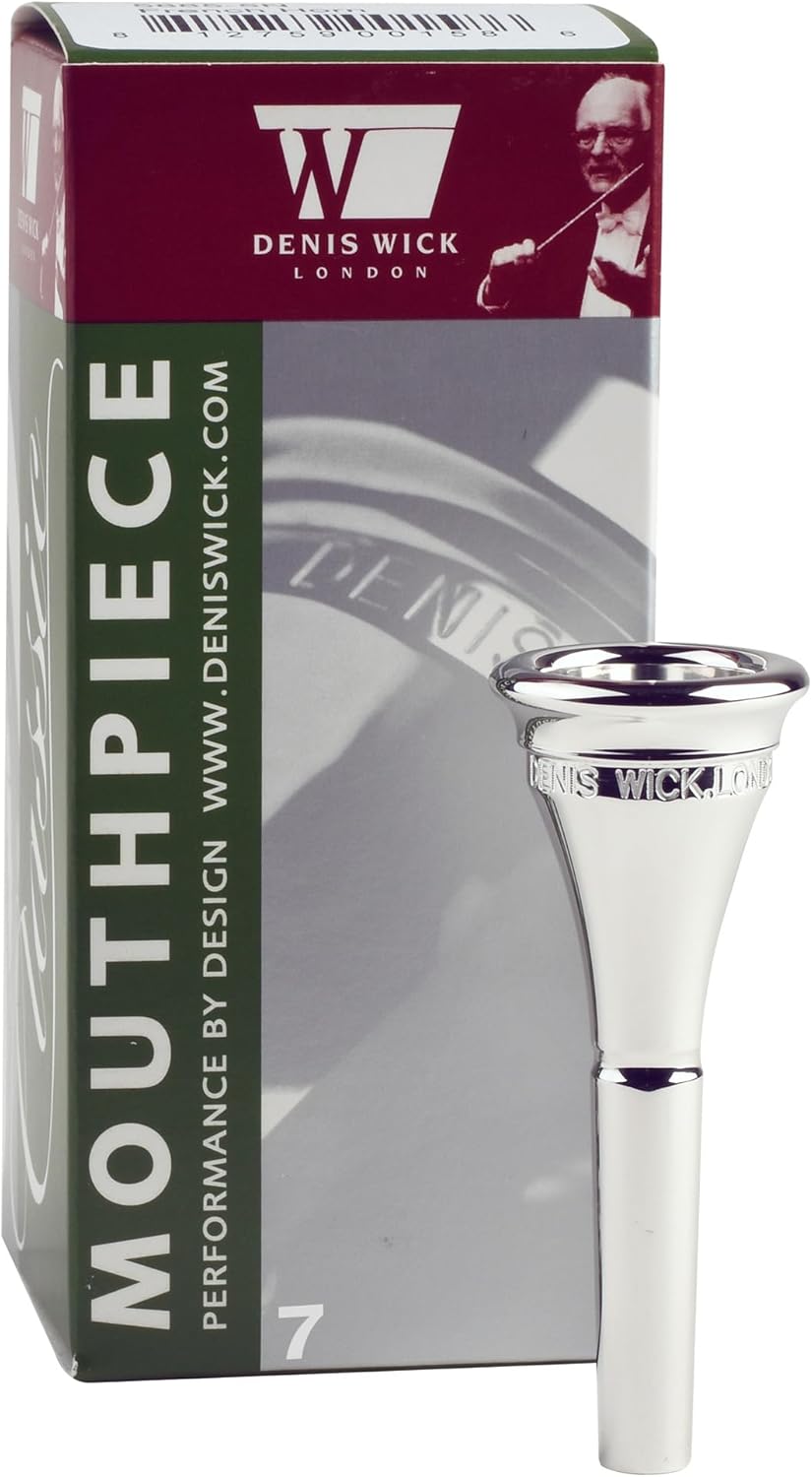 Denis Wick Classic French Horn Mouthpiece Silver Plated, 5885-7 - Precise Inner Rims & Barrel Backbore for Smooth Airflow, Secure Slotting & Clear Tone - French Horn Accessory - 17 x 4.48 x 4.5mm