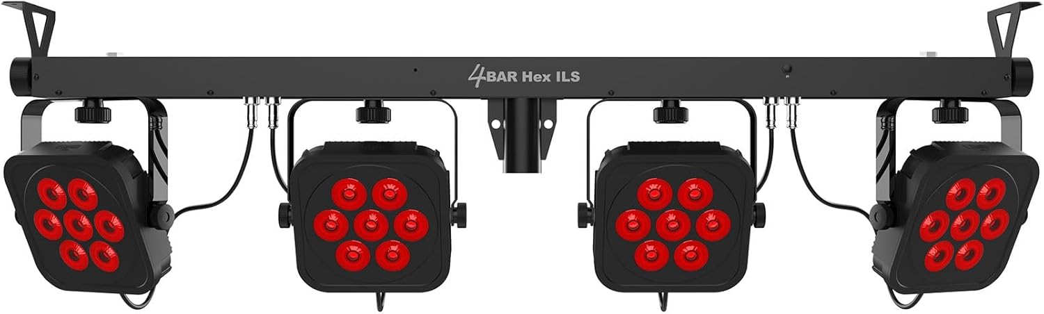Audiosavings Bundle:(1) Chauvet DJ 4BAR HEX ILS RGBAW+UV LED Wash Lighting System w/Stand+Footswitch+Bag