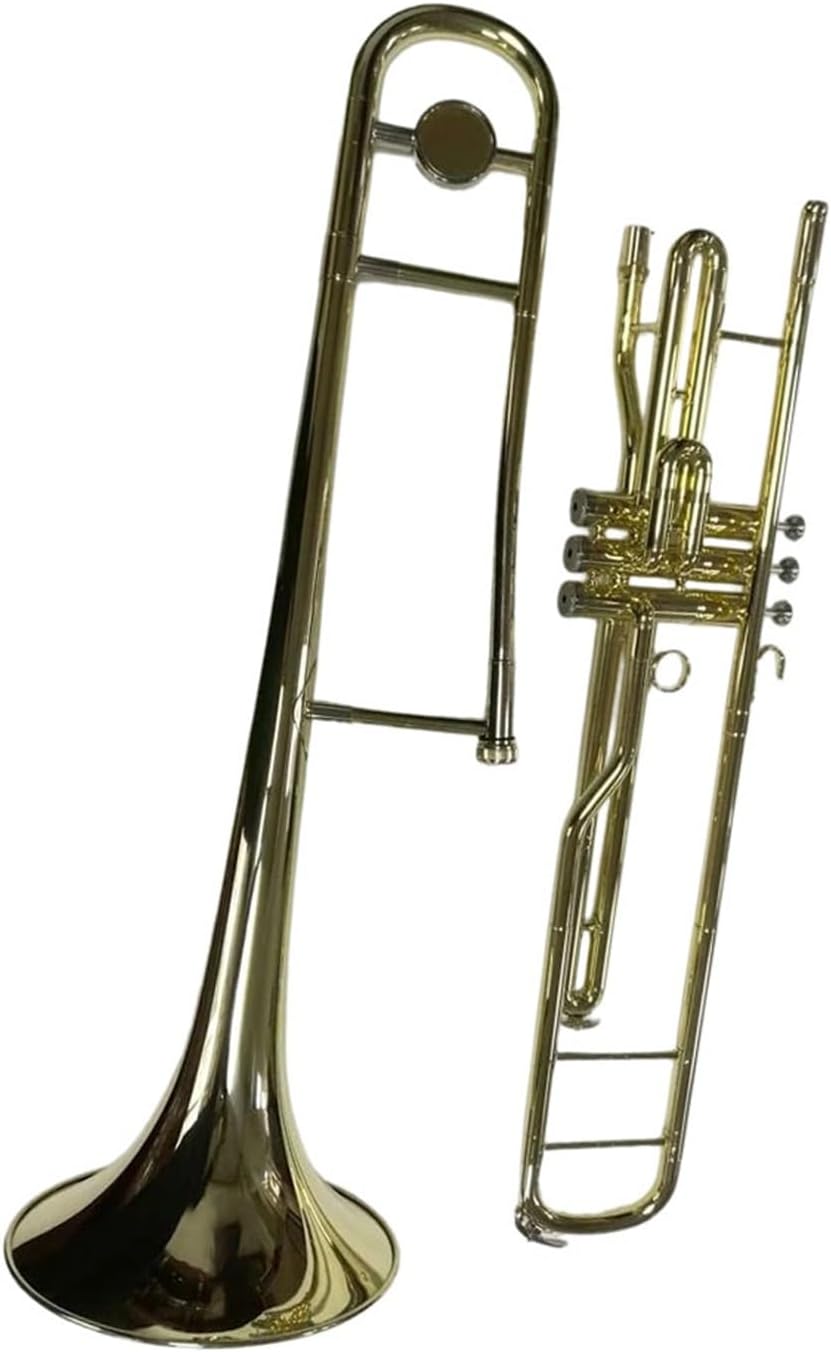 Adult Trombone Instrument Gold Lacquer C Key Piston Valve Trombone Beginner Instrument