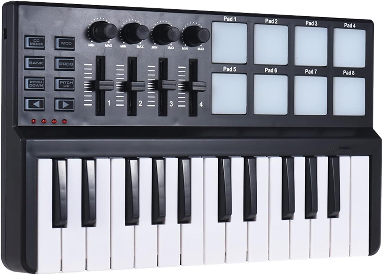 Keyboard Piano 25-Key Ultra-Portable USB MIDI Keyboard Controller 8 Colorful Backlit Trigger Pads