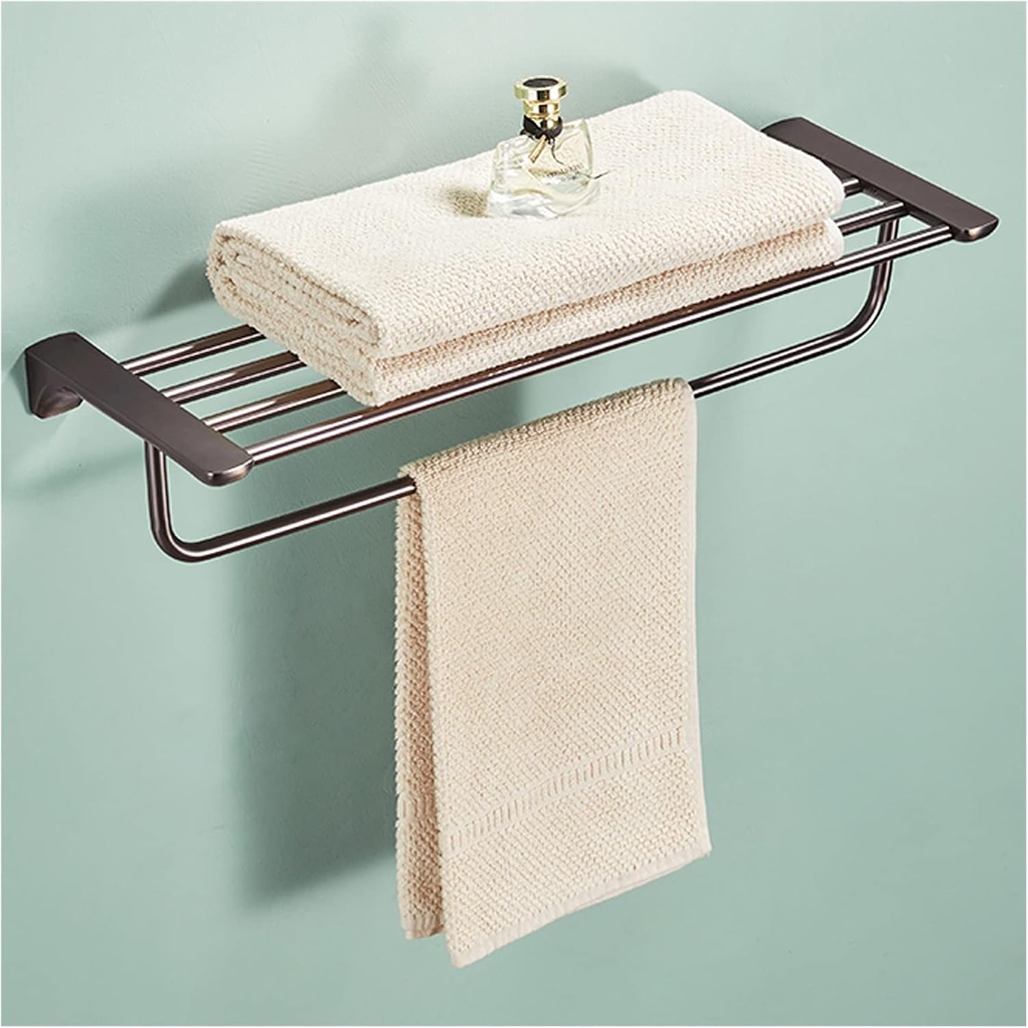 Shower Caddy Bathroom Shelf Wall Mounted Bathroom Wall Shelves with Towel Bar，Double Bath Towel Bar，23 Inch Bathroom Single Towel Bar, Towel Holder Wall Mount Shower Organizer (Size : C)