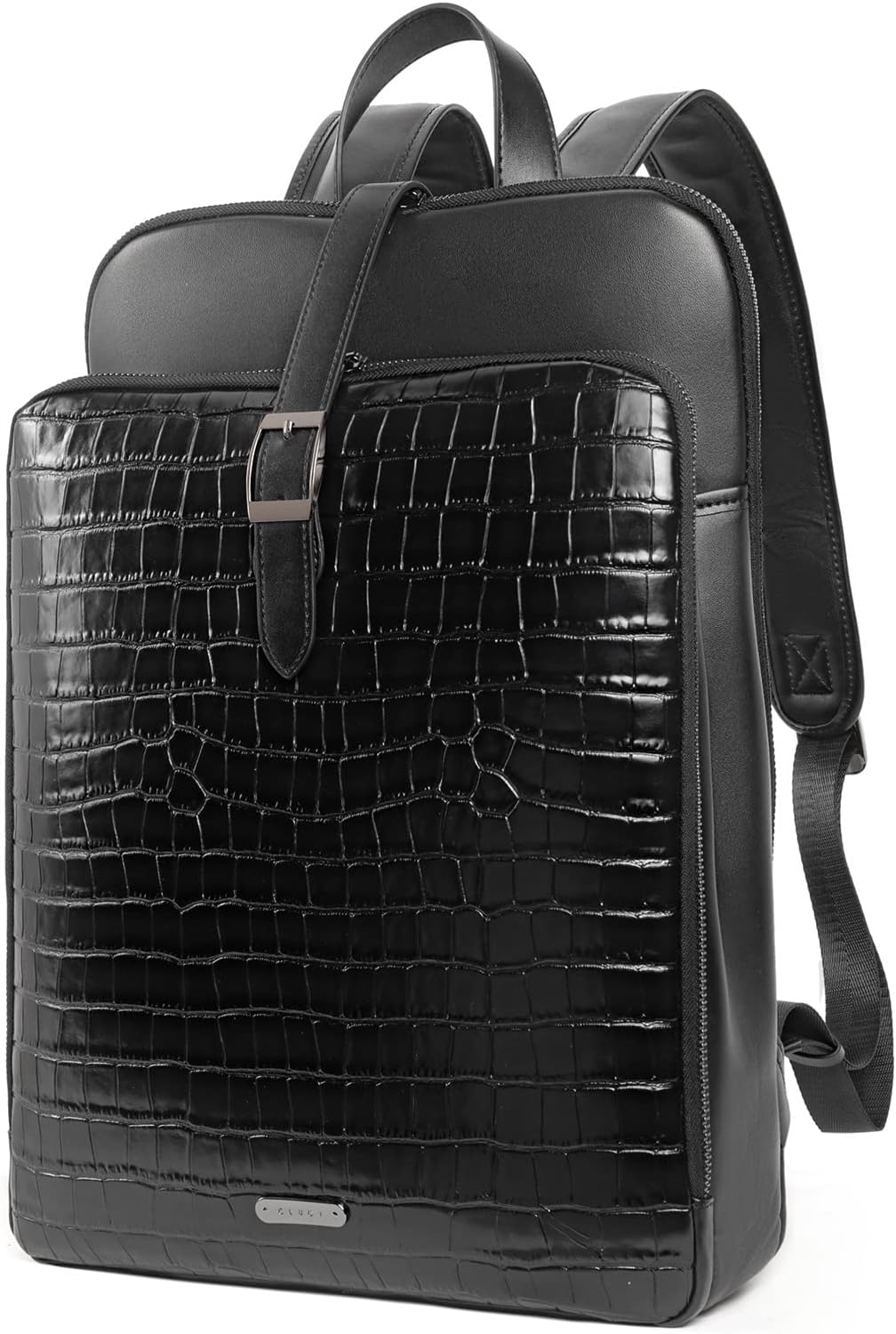 CLUCI Leather Backpack for Women, 15.6 inch Laptop Bag, Large Genuine Work Backpack Travel Back