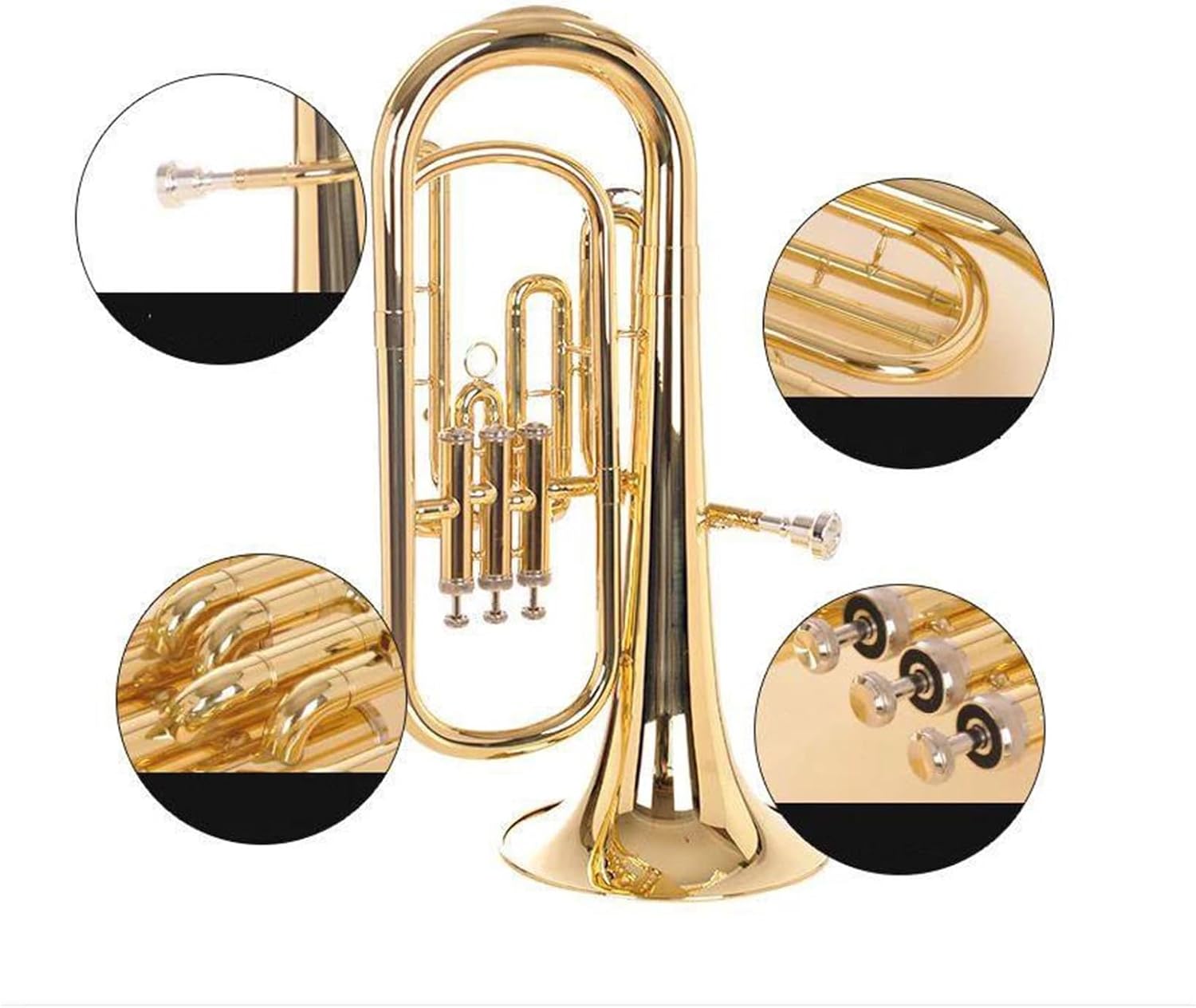 Beginner euphonium Japan Original Brass Gold-plated Baritono B-flat Tenor Three-key Euphonium Instrument Trumpet Horn