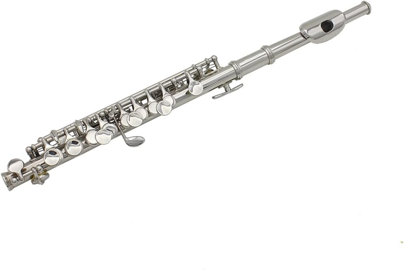 Flute Musical Instrument Half-Size Flute Cupronickel Silver-Plated C Tone Piccolo Woodwind Instrument with E Key Leather Case Accessories Starter Flute (Color : Blue Piccolo)