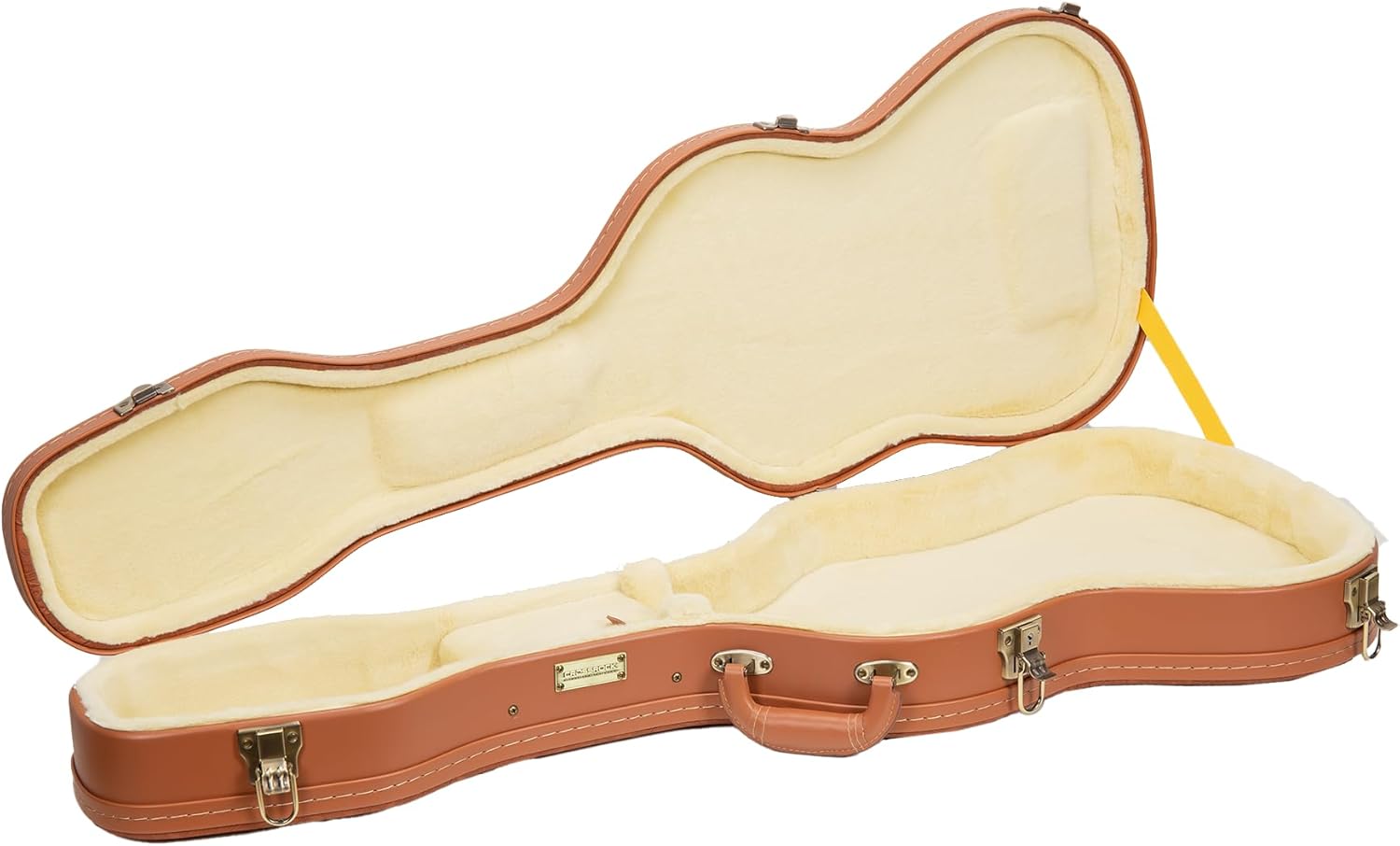 Crossrock Relief Series Electric Guitar Case for Telecaster & Stratocaster Style | Carved Red Wood Finish, Ivory Plush Interior, Lock (CRW630STRO)