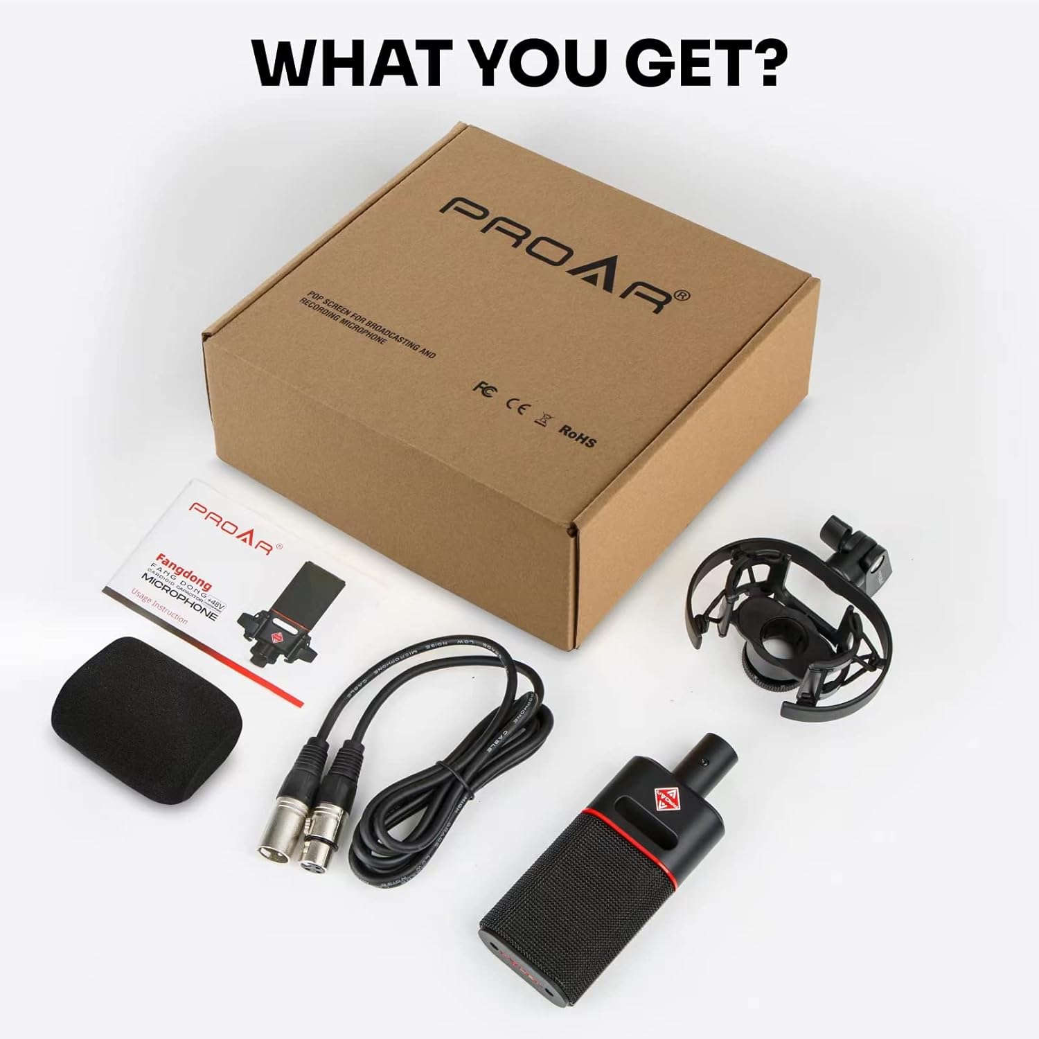 XLR Microphone Cardioid Condenser Microphone XLR with 25mm Large Diaphragm for Computer PC Metal Professional Studio Mic for Recording Podcasting Streaming Gaming ASMR Voice Over Vocals