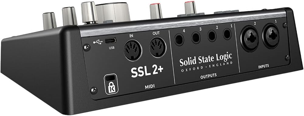 Solid State Logic SSL 2 Plus MKII USB Audio Interface with Dual Headphones, Four Balanced Outputs, and Class-Leading Mic Preamps