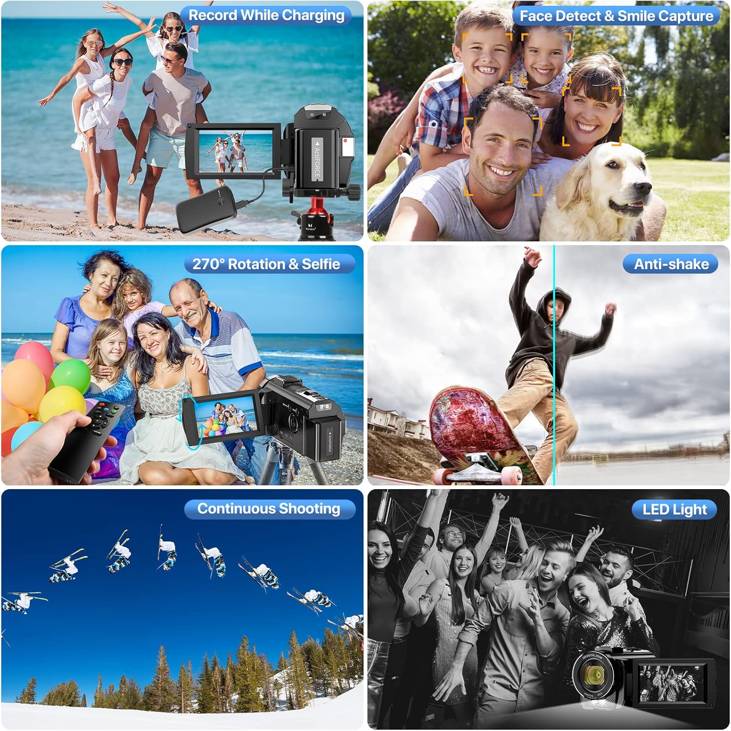 Video Camera Camcorder Digital YouTube Vlogging Camera Recorder FHD 1080P 24.0MP 3.0 Inch 270 Degree Rotation Screen 16X Digital Zoom Camcorder with Microphone,Remote Control and 2 Batteries