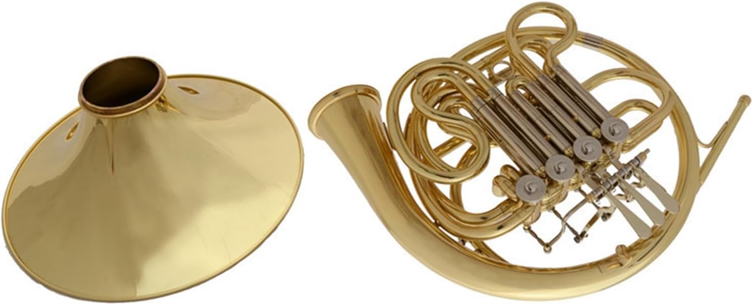 Beginner musical instrument gold lacquer double row french horn