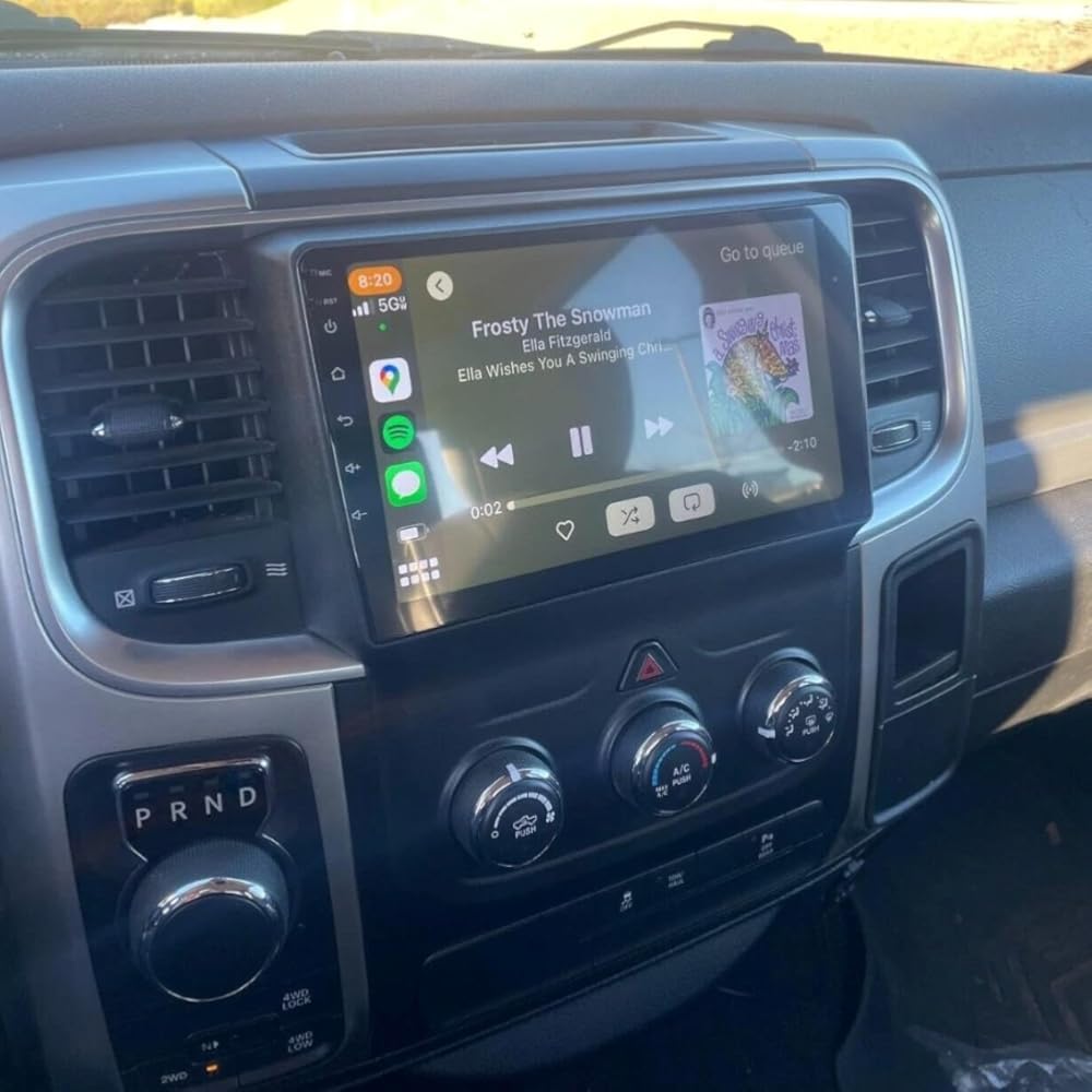 Double Din Radio for 2019 RAM 2500 Android Radio Upgrade Touchscreen Compatible with Wireless Carplay Android Auto,Car Stereo with Bluetooth GPS Navigation Multimedia Player WiFi FM Backup Camera