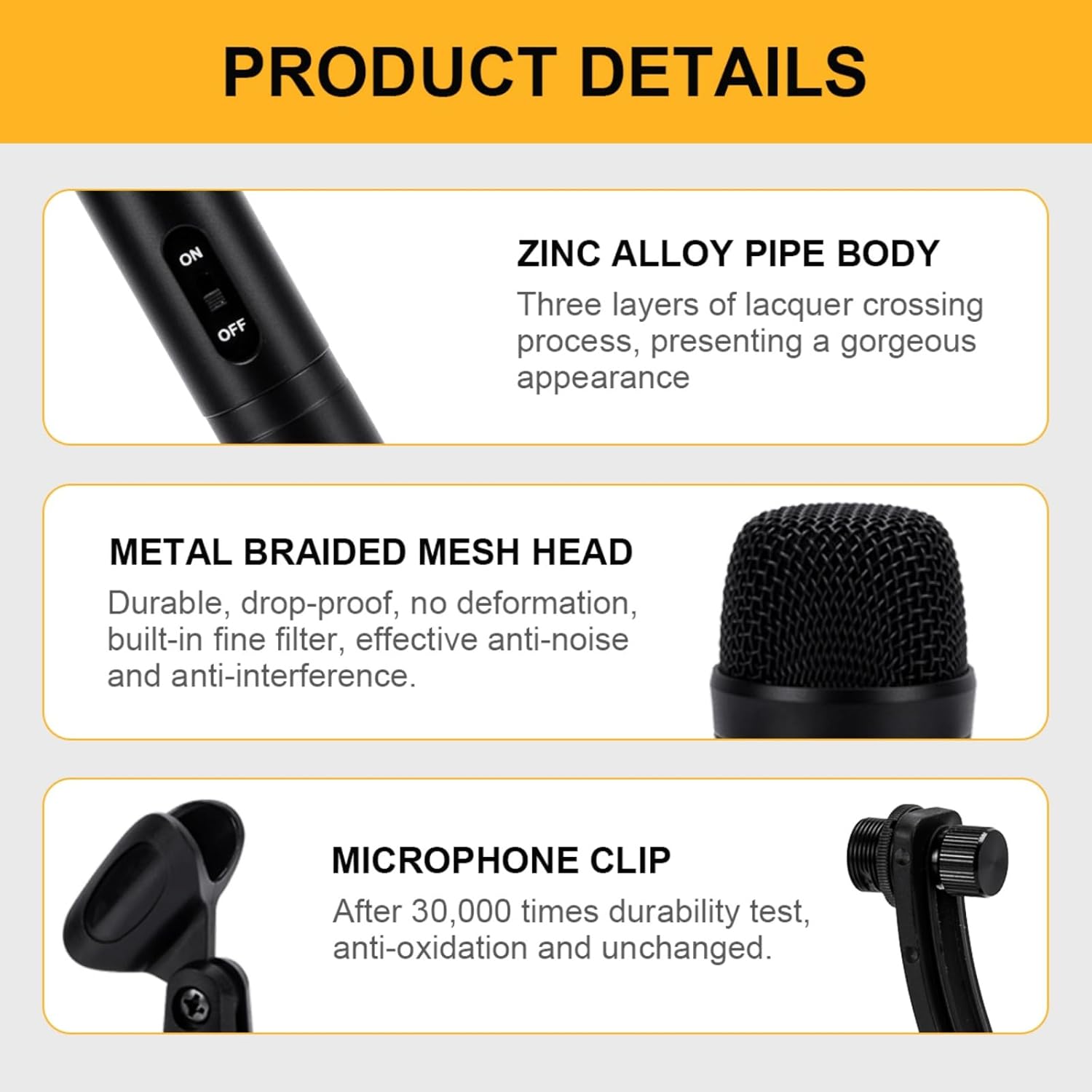 W IN-MIX G7 7-Piece Wired Dynamic Drum Mic Kit (Whole Metal)- Kick Bass, Tom/Snare & Cymbals Microphone Use for Drums, Vocal, Other Instrument Complete with Thread Clip, Mics Holder