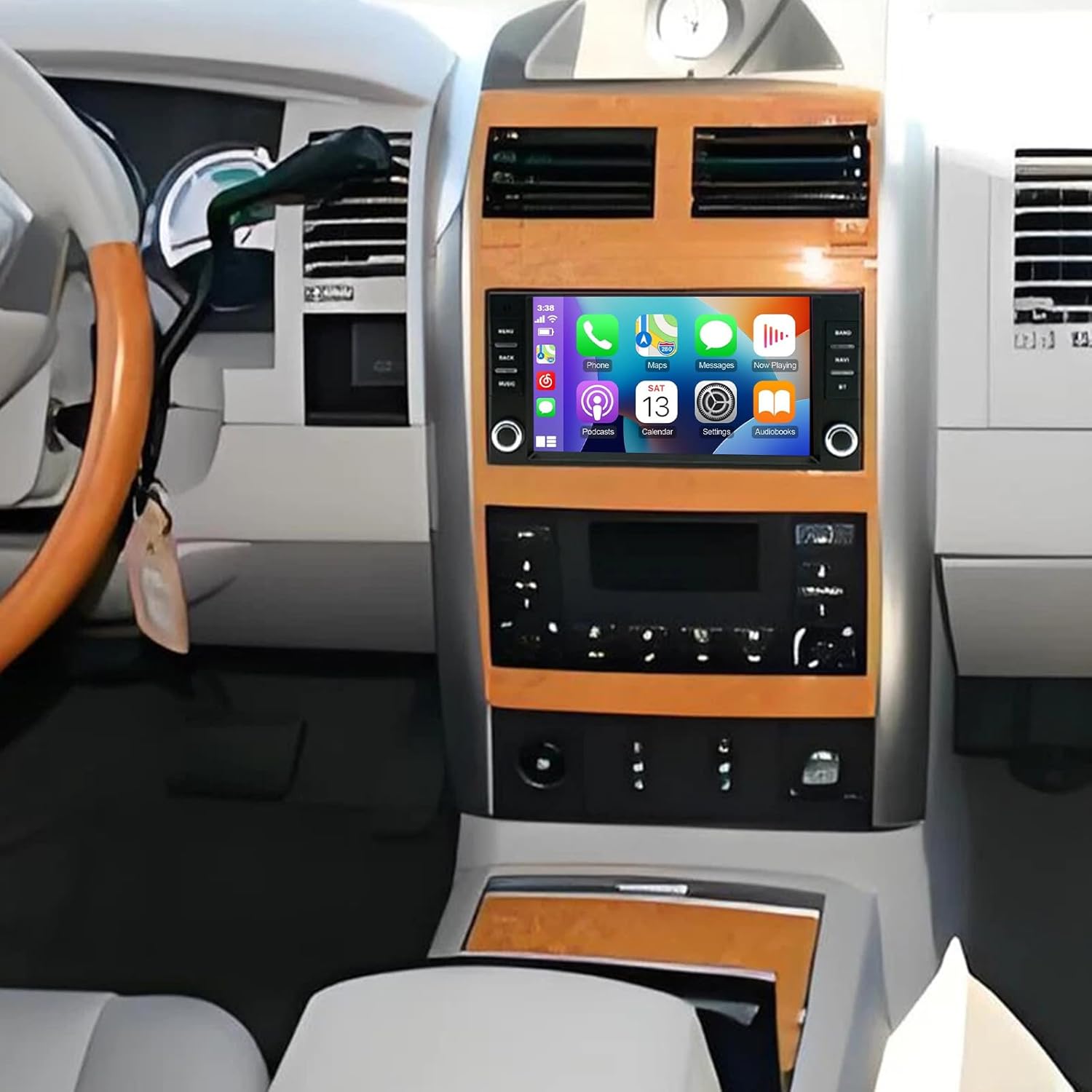 7 inch Touchscreen Car Stereo for Chrysler Aspen 2007-2009, Android 13 Double Din Car Radio with Carplay & Android Auto in-Dash Navigation BT Mirror Link WiFi Backup Camera + Micphone