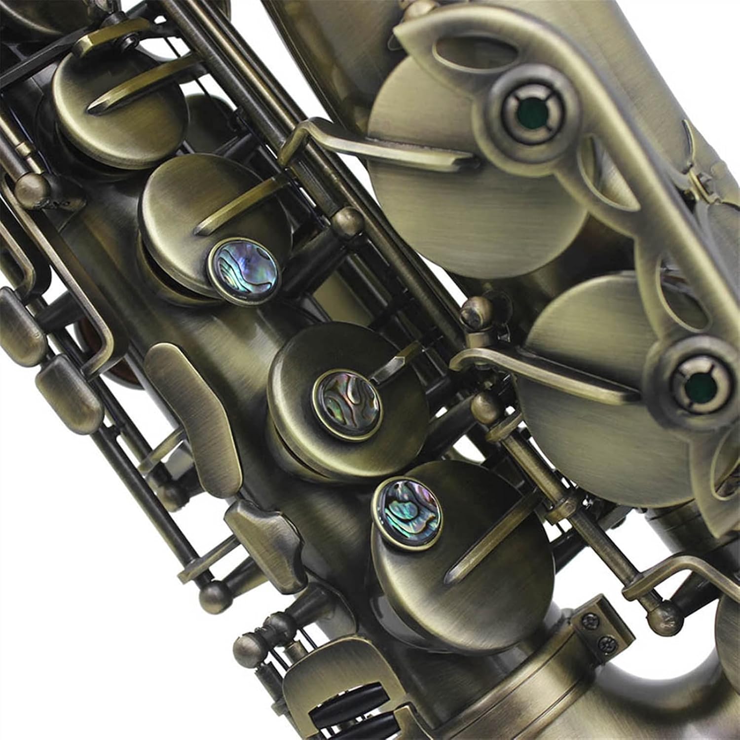 EB Alto Saxophone Antique Green Professional Woodwind Instrument Abalone Shell Key E Flat Sax with Parts