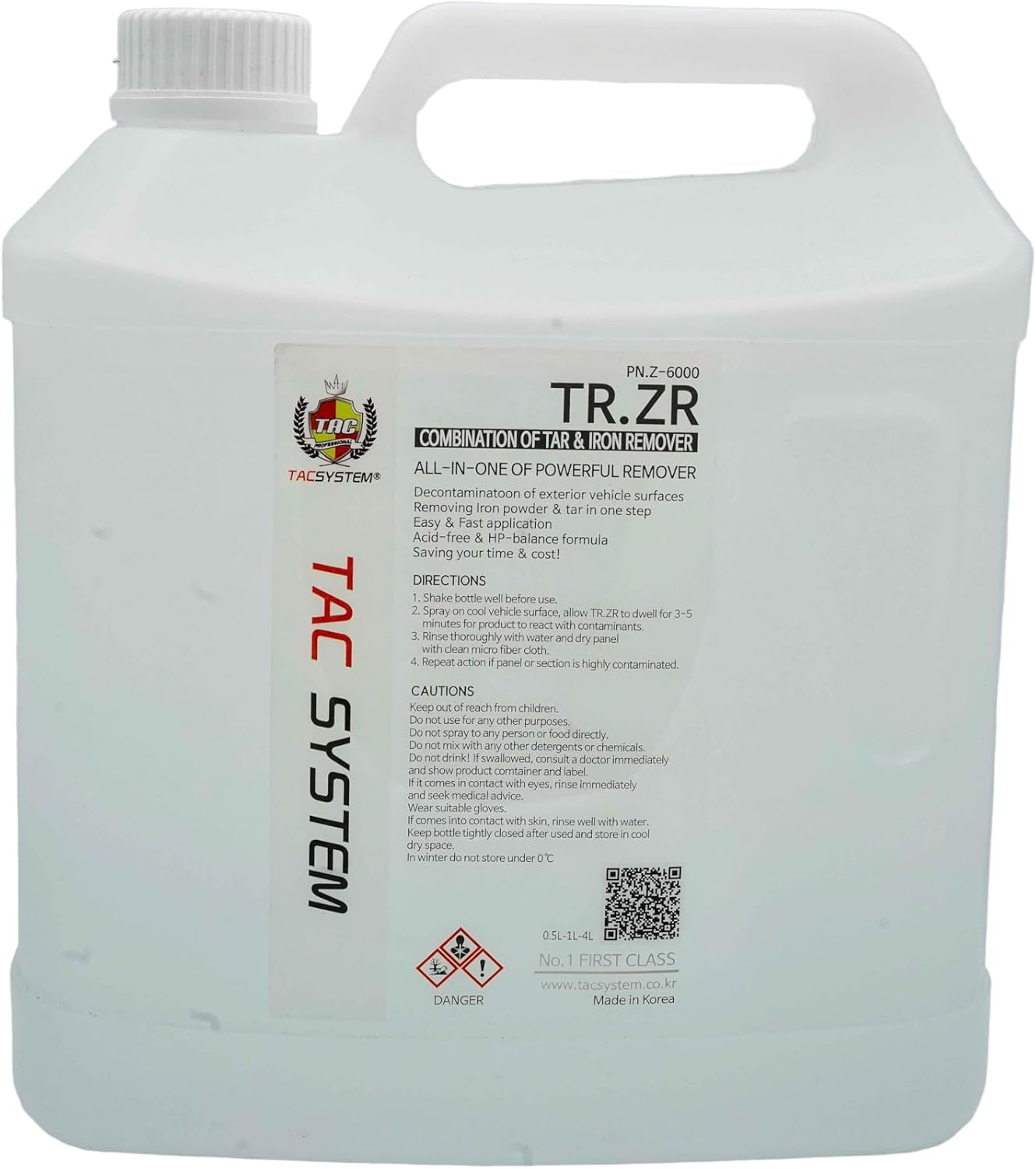 TR ZR Iron and Tar Remover 4L – pH-Neutral, Powerful All-in-One Degreaser, Safe for Paint, Plastic, Chrome, and Alloy Wheels | Removes Iron, Tar, Dirt, and Grime
