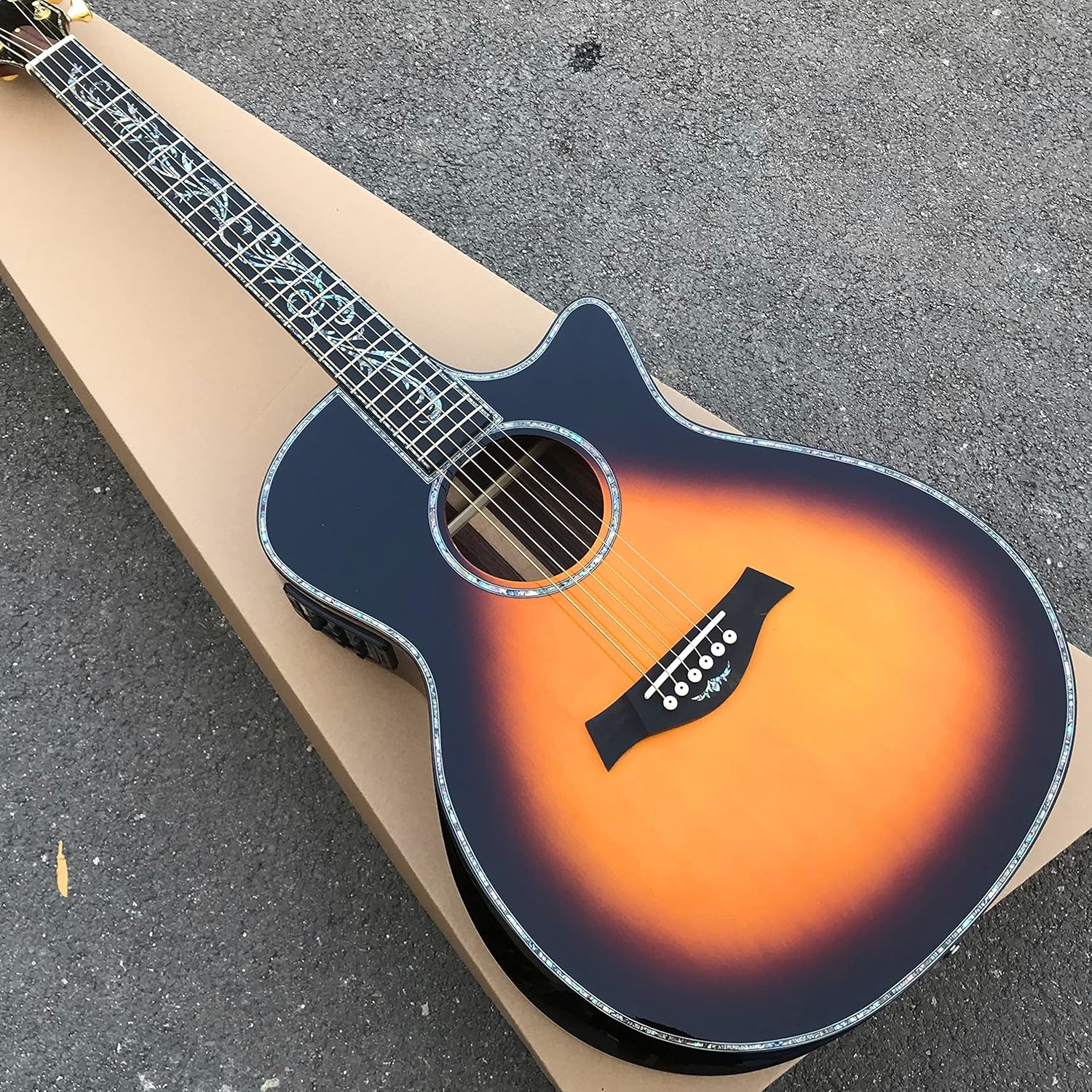 41 Inches Beginner Acoustic Guitar Ebony Fingerboard Solid Spruce Guitarra Handmade 6 Strings Guitar (Color : Guitar and Case) (Guitar) (Guitar)