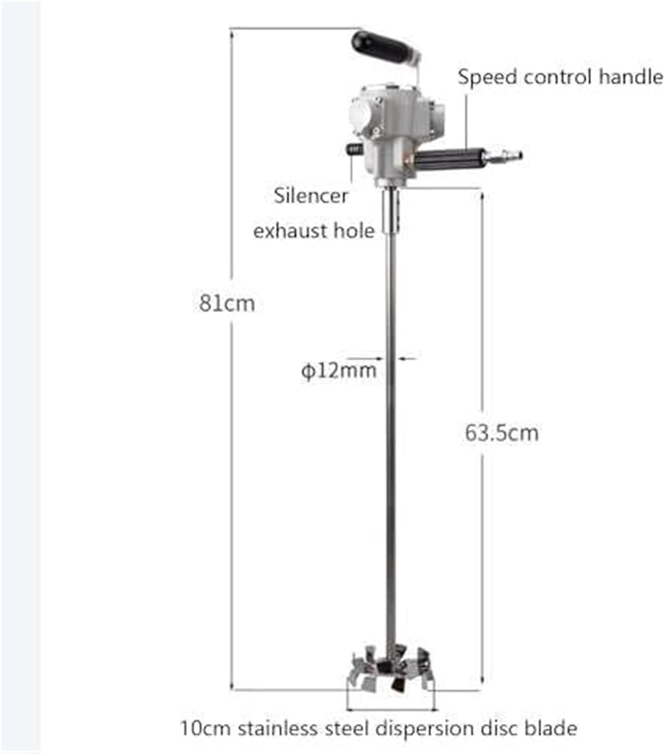 Handheld Paint and Mud Mixer Mix Tool, Can Mix 5Gal Round Barrels Pneumatic Mixer Machine, for Putty Powder Mixing and Paint Mixing