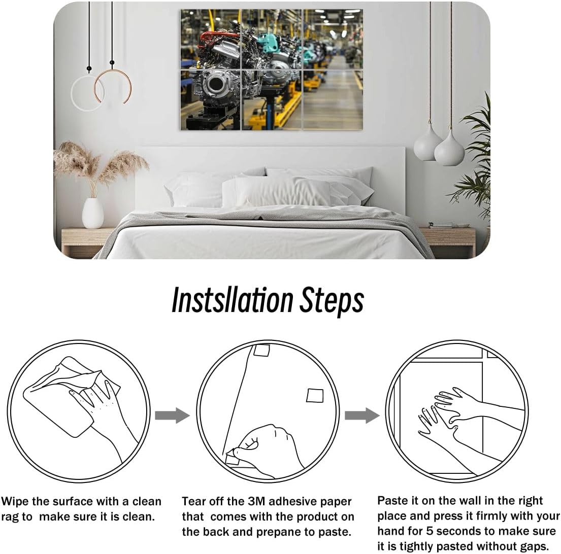 6 Pack Art Acoustic Panels Car industry Sound Absorbing Panel 48