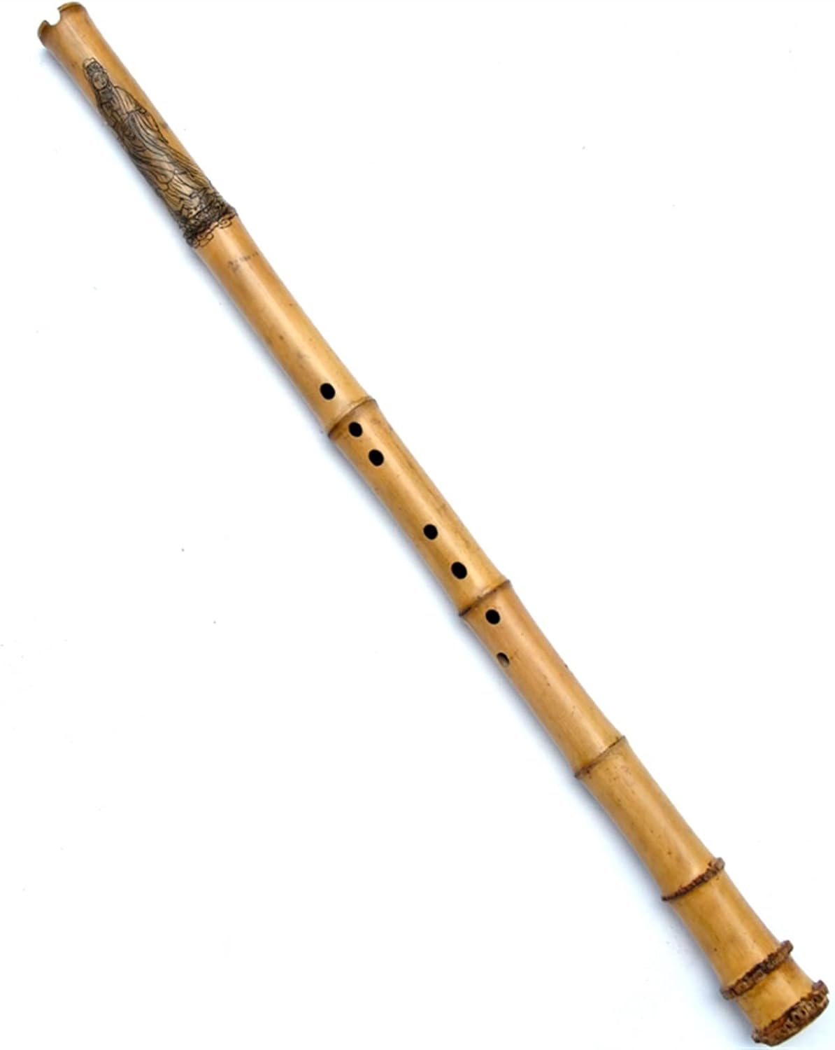 Chinese Bamboo Flute Professional Performance Eight-Hole Bamboo Flute Big Head Flute Woodwind Instrument D/E/F/G Tone (Color : E)