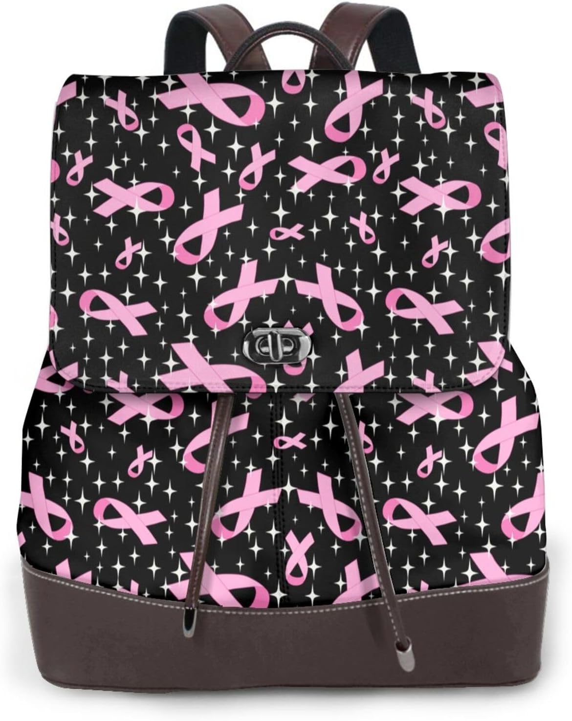 Breast Cancer Awareness (2) for Womens Backpack Purse Microfiber PU Anti-theft Large Fashion Designer Travel Bag Ladies Shoulder Bags