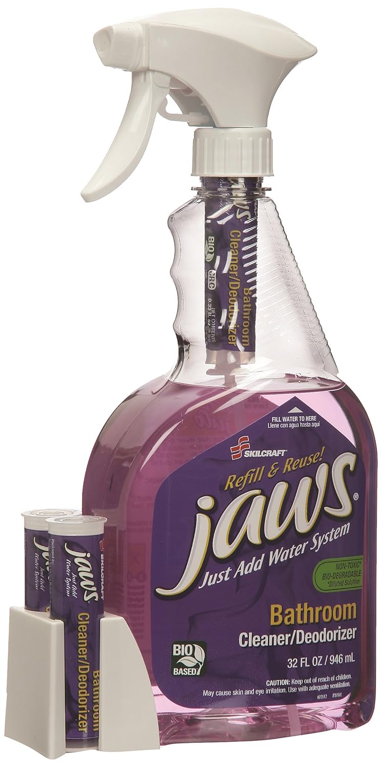 SKILCRAFT 7930-01-600-5750 Jaws Just Add Water System Bathroom Cleaner/Deodorizer Cleaning Kit (Pack of 6)