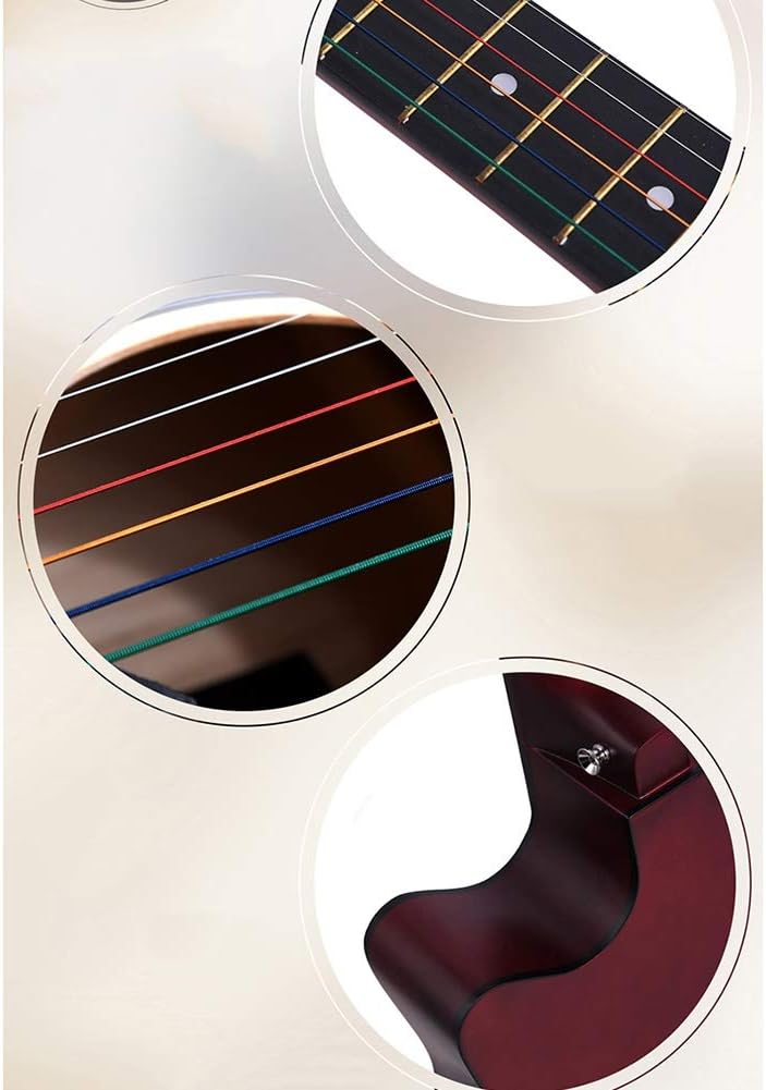 Etlegor Classical Guitar Steel String Full Size 38in Beginner Guitar Kit with Gig Bag, Strings, Picks Portable Travel Guitar,10 Colors (Color : Natural)