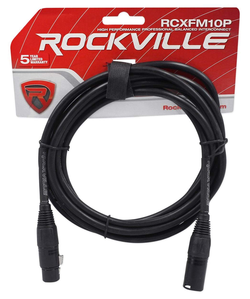 Rockville (2 RCXFM10P-B 10' Female to Male REAN XLR Mic/Speaker Cable Bundle with (2) RCXFM10P-BL Blue 10' XLR Cable, (2) RCXFM10P-R Red 10' XLR Cable, (2) RCXFM10P-Y Yellow 10' XLR Cable (8 Items)