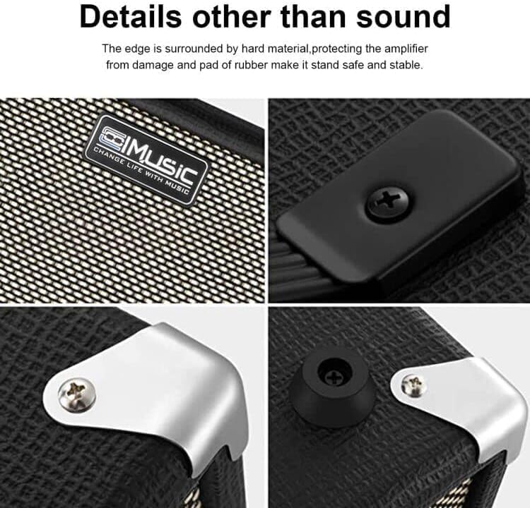 TS112 Bass Guitar Amp 30W Electric Guitar Bass Combo Amplifier with Onboard Clean and Distortion Overdrive Dual Tone Switching Practice.